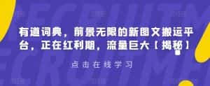 有道词典，前景无限的新图文搬运平台，正在红利期，流量巨大【揭秘】-优优云创网