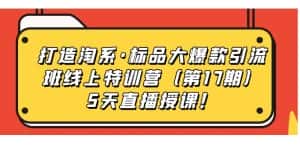 (7226期)打造淘系·标品大爆款引流班线上特训营(第17期)5天直播授课!-优优云创网