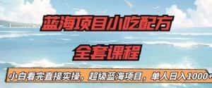 蓝海项目小吃配方全套课程，小白看完直接实操，单人日入1000+【揭秘】-优优云创网