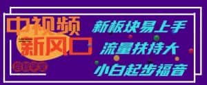 中视频新风口，新板块易上手，流量扶持大，小白起步福音【揭秘】-优优云创网