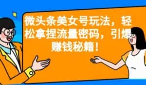 微头条美女号玩法，轻松拿捏流量密码，引爆赚钱秘籍！【揭秘】-优优云创网