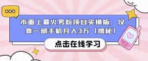 市面上最火男粉项目实操版，仅靠一部手机月入3万【揭秘】-优优云创网