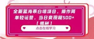 全新蓝海表白墙项目,操作简单轻运营,当日变现超500+【揭秘】-优优云创网