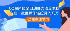 QQ黑科技全自动暴力引流男粉变现,批量操作轻松月入几万【揭秘】-优优云创网