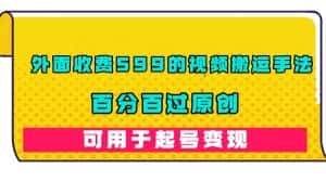 (7288期)外面收费599的视频搬运手法,百分百过原创,可用起号变现-优优云创网