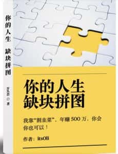 某高赞电子书《你的人生，缺块拼图——我靠“割韭菜”，年赚500万，你会你也可以》-优优云创网