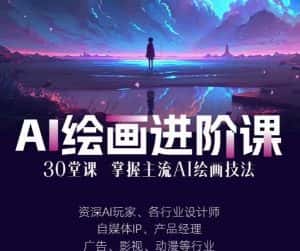 AI进化社·AI绘画进阶课:手把手详细教学,30堂从入门到高手,掌握主流AI绘画技法-优优云创网