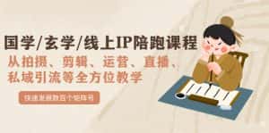 (7318期)国学/玄学/线上IP陪跑课程,从0-1全方位教学,快速发展数百个矩阵号-优优云创网