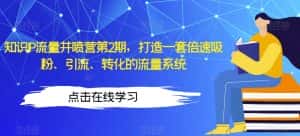 知识IP流量井喷营第2期，打造一套倍速吸粉、引流、转化的流量系统-优优云创网