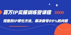 (7354期)百万IP实战训练营课程,完整的IP孵化方法,解决做号99%的问题-优优云创网
