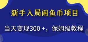新手入局闲鱼币项目,当天变现300+,保姆级教程【揭秘】-优优云创网