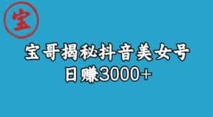 宝哥揭秘抖音美女号玩法，日赚3000+【揭秘】-优优云创网