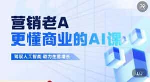 营销老A·更懂商业的AI人工智能课,驾驭人工智能助力生意增长-优优云创网