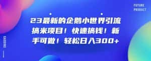 23最新的企鹅小世界引流搞米项目!快速搞钱!新手可做!轻松日入300+【揭秘】-优优云创网
