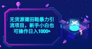 2023无货源莆田鞋暴力引流项目，新手小白也可实操日入1000+【揭秘】-优优云创网