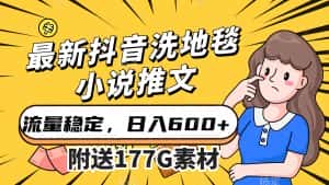 （7416期）最新抖音洗地毯小说推文，流量稳定，一天收入600（附177G素材）-优优云创网
