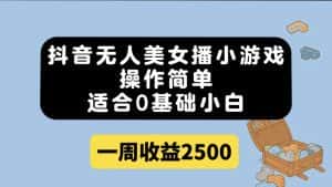 （7420期）抖音无人美女播小游戏，操作简单，适合0基础小白一周收益2500-优优云创网