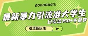 最新暴力引流准大学生,日引流150+不是梦,引流新玩法【揭秘】-优优云创网