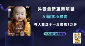 抖音最新蓝海项目，AI国学小和尚，有人一周变现1万多【揭秘】-优优云创网