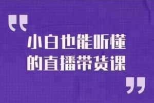 大威本威·小白也能听懂的直播带货课,玩转直播带货,轻松出单-优优云创网