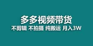 (7512期)【蓝海项目】多多视频带货,纯搬运一个月搞了5w佣金,小白也能操作【揭秘】-优优云创网