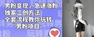 男粉变现,急速涨粉独家二创方法,全套流程教你玩转“男粉项目”【揭秘】-优优云创网