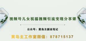 黄岛主·视频号儿女祝福视频引流变现分享课,银发经济新风囗【视频+素材】-优优云创网
