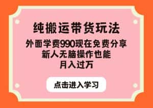 纯搬运带货玩法,外面学费990现在免费分享,新人无脑操作也能月入过万【揭秘】-优优云创网