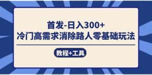 （7534期）首发日入300+  冷门高需求消除路人零基础玩法（教程+工具）-优优云创网