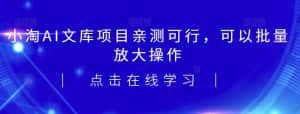 2023小淘AI文库项目,亲测可行,可以批量放大操作-优优云创网