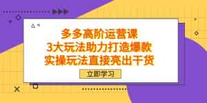 （7545期）拼多多高阶·运营课，3大玩法助力打造爆款，实操玩法直接亮出干货-优优云创网