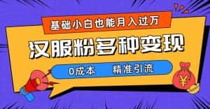 (7549期)一部手机精准引流汉服粉,0成本多种变现方式,小白月入过万(附素材+工具)-优优云创网