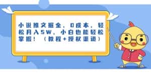 小说推文掘金,0成本,轻松月入5W,小白也能轻松掌握!(教程+授权渠道)【揭秘】-优优云创网