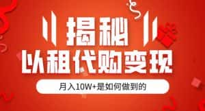 揭秘以租代购模式变现半年130W,纯绿色,胆大者看(仅揭秘)-优优云创网