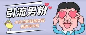 引流男粉+小白也能暴力变现的思路与实操【揭秘】-优优云创网