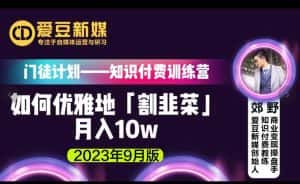 爱豆新媒：如何优雅地「割韭菜」月入10w的秘诀（2023年9月版）-优优云创网