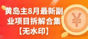 黄岛主8月最新副业项目拆解合集【无水印】-优优云创网