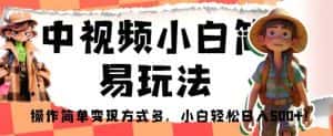 中视频小白简易玩法,操作简单变现方式多,小白轻松日入500+!【揭秘】-优优云创网