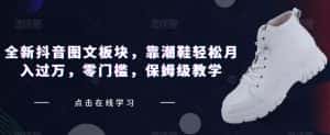 全新抖音图文板块,靠潮鞋轻松月入过万,零门槛,保姆级教学【揭秘】-优优云创网