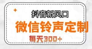 抖音风口项目,铃声定制,做的人极少,简单无脑,每天300+【揭秘】-优优云创网