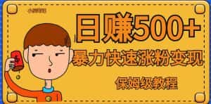 全网首发！一天赚500+，暴力涨粉变现，毫无门槛有手机就行，可扩大【揭秘】-优优云创网