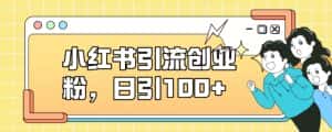 小红书引流创业粉，日引100+【揭秘】-优优云创网