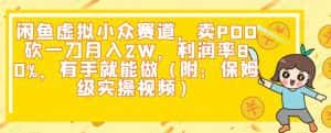 闲鱼虚拟小众赛道,卖PDD砍一刀月入2W,利润率80%,有手就能做(附:保姆级实操视频)-优优云创网