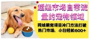 超级市场自带流量的宠物领域,同城萌宠项目冷门方法打破热门市场,小白轻松600+-优优云创网