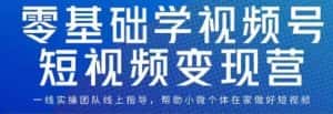 0基础学视频号短视频变现,适合新人学习的短视频变现课-优优云创网