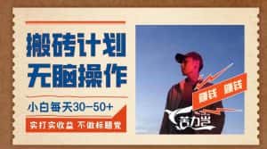 搬砖计划,小白无脑操作每天利润30-50+,完全无脑,不存在封号【揭秘】-优优云创网
