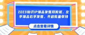 2023知识IP爆品发售双阶班,左手爆品右手发售,开启批量收钱-优优云创网