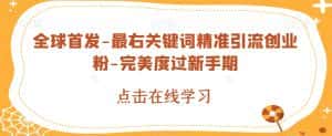 全球首发-最右关键词精准引流创业粉-完美度过新手期【揭秘】-优优云创网