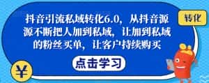 抖音引流私域转化6.0,从抖音源源不断把人加到私域,让加到私域的粉丝买单,让客户持续购买-优优云创网