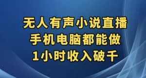 抖音无人有声小说直播，手机电脑都能做，1小时收入破千【揭秘】-优优云创网